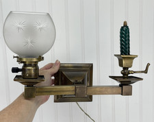 REWIRED Antique Vtg Wall Sconce Arts & Crafts Mission Deco Victorian Gas & Elec. picture