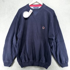 Vintage 1995 Tommy Hilfiger Sweater Sweat Mens L Navy Cotton NWT 7th on Sale picture