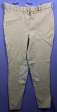 TuffRider Ribb Low Rise Knee Patch Breeches Jodhpurs Tan 32 Equestrian Horse picture