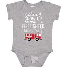 Inktastic Future Firefighter Like Daddy Baby Bodysuit Fireman Fire Fighter Truck picture