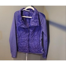 Athleta Quilted Lightweight Mixed Media Jacket, Size M, Blue Purple picture