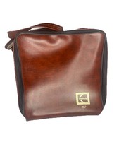 Vintage 70s 80s Extra Large Kodak Leather Brown Camera Case Crossbody Bag picture