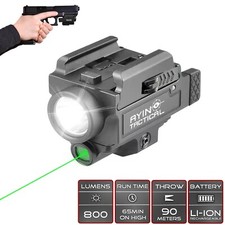 800 Lumen LED Pistol Light with Laser, Rechargeable, Quick Detach Mount - AYIN picture