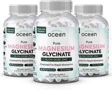 1-3 PACK-Organics Ocean Pure Magnesium Glycinate with Zinc, 90 Capsules,Chelated picture