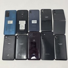 Lot of 10 Mixed For Parts/Repair Android Phones (Samsung, Motorola, TCL, Cloud) picture