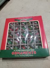 Shiny Brite Reproduction Christopher Radko Christmas 25 Glass Ornaments Striped picture