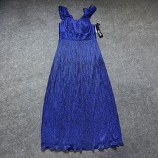 Alex Evenings Long Dress Women's 10P Sweetheart Mother of The Bride Glitter Blue picture