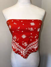 FOREVER 21 Strapless Bandeau Bandana Tube Crop Top - S picture