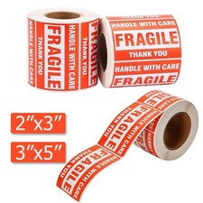 500/roll 1-20x Fragile Stickers 2x3