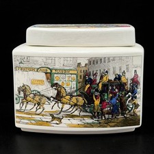 Rare Vtg Fortnum & Mason Piccadilly London Ceramic Tea Caddy Canister with Lid picture