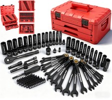 132pc Mechanics Tool Set SAE Metric Ratchet Wrenches Case picture