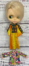 Vintage 1972 Kenner Blythe Doll Blonde 6  Line Original Dress & Shirt Works Read picture