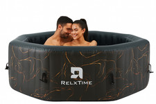 RELXTIME 6-Person Black Gold Inflatable Hot Tub Portable Spa ,Insulated Cover picture