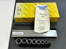 NOS Armstrong USA 8pc 3/8” Drive SAE 5/16