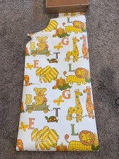 VTG 1970s Nursery Wallpaper Roll Alphabet Animals Lion Giraffe Bear 21