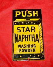 Early 1900's Star Naphtha Washing Powder Door PUSH Sign picture