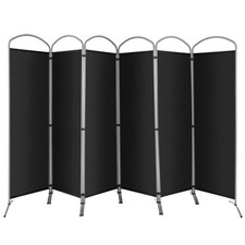 Costway 6 Feet 6-Panels Freestanding Folding Privacy Screen-Black - Color: Black picture