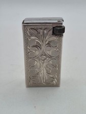 Antique Czechoslovakia 900 Silver Petrol Lighter MB 1930s Engraved - Fully Worki picture