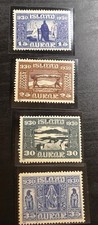Iceland 1930 Postage Stamps Althingi Landscapes MNH OG  Set 4 15 25 30 35 Aurar picture