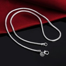 Men&Women's 925 Sterling Silver Tarnish-Free Italian Snake Chain Necklace 16-24* picture