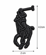 Horse & Rider Black Embroidered Patch Single 4.2cm x 2cm (Animals) picture