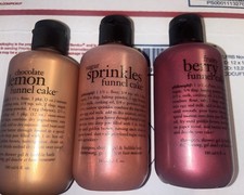 Philosophy Sugar Sprinkles Funnel Cake Berry, Chocolate Lemon 6 Oz Set SEALED picture