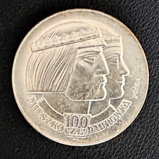 1966 Poland Uncirculated PROBA 10 Zlotych PROBA Millennium Coin - Reverse Toning picture