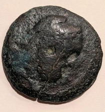 Ptolemaic Egypt AE24 Ptolemy VI Bronze Coin Cleopatra I Head Isis Eagle SGC 7905 picture
