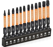 12-Pack Square Drive Bits Premium S2 Alloy Steel Square Bit Set Magnetic Heads picture