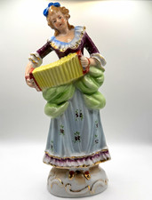 Vintage Colonial Woman Playing Accordion Figurine Made In Occupied Japan  picture