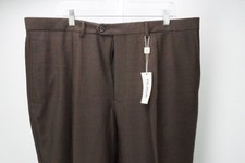 Pal Zileri Brown 100% Wool Mens Pants Trousers Sz 58 EU NEW picture