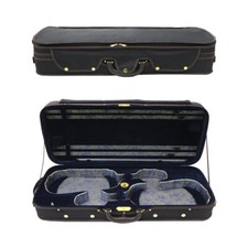 Advanced Double Violin Case Hold 4 pcs Violin Durable with Tags Portable picture