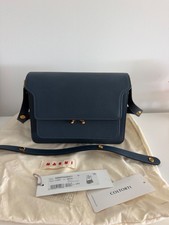 Marni Trunk Bag Medium Leather Shoulder Bag Used Authentic - Navy picture