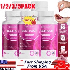 5-Pack of Rosabella (1300mg) Organic Beetroot Capsules for Blood Flow & Heart He picture
