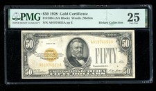 DBR 1928 $50 Gold Certificate Fr. 2404 PMG 25 Serial A01974653A picture