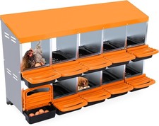 GRAVEE Chicken Nesting Box 6/8/10 Compartment w/ Metal Leg Roll Away Egg Coop picture