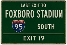 Last Exit to Foxboro Stadium Weatherproof Aluminum Sign picture