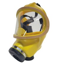 MSA 7-203-3 Ultravue Full Face Single Port Respirator Gas Mask [Yellow] ~ Large picture