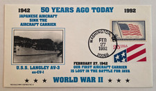 USS Langley AV-3 50 Years Ago Sunk by Japanese 27 Feb 1992 Naval Cover picture