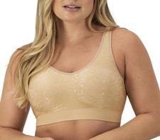 BALI Women’s Beautiful Seamless Wireless Bra 2pcs (Black and Taupe) Size L picture