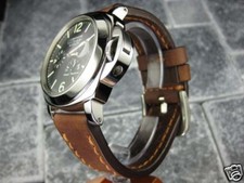 New 24mm NEW COW LEATHER STRAP Brown WATCH BAND for PANERAI PAM Copper P picture