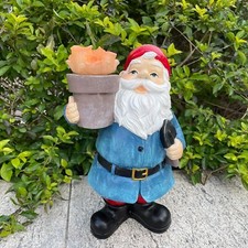 Christmas Garden Gnome Statue with Solar LED Lights | Festive Outdoor Decor picture