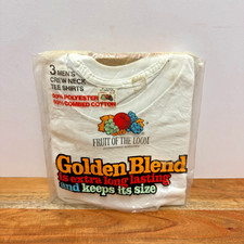 Vintage 1980Fruit of the Loom Golden Blend T Shirts 3 Pack Small Made in USA NOS picture