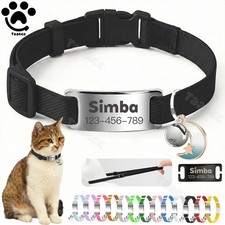 Reflective Customised Cat Collar Adjustable Personalize ID Tag For Pet Cat Puppy picture