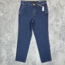Talbots Slim Straight Ankle Jean Wyckoff Wash Dark Blue Mid Rise Size 6 NEW picture