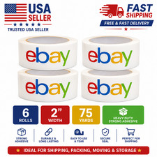 6 Rolls 2” x 75 Yards Branded Packing Tape Heavy Duty Shipping Packaging Tape picture