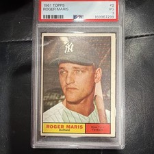 1961 Topps Roger Maris #2 PSA 3 Year He Hit 61 Homers picture