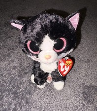 *Retired* TY Beanie Boos PEPPER  Cat Sparkle Pink Ear (2014) Plush 6'' NWT picture