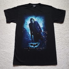 Vtg 2008 The Dark Knight Joker Movie T Shirt Small S08 Heath Ledger Batman Promo picture
