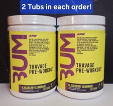 2 Tubs BUM Thavage Pre-Workout, 30 Servings, Blackberry Lemonade, RAW, 09/2027✨️ picture